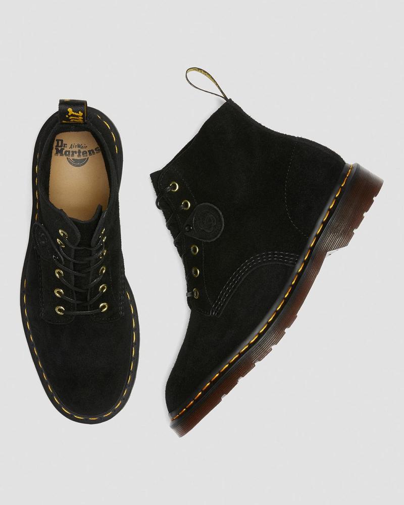 Black Men's Dr Martens 101 Suede Ankle Boots | CA 410LIS